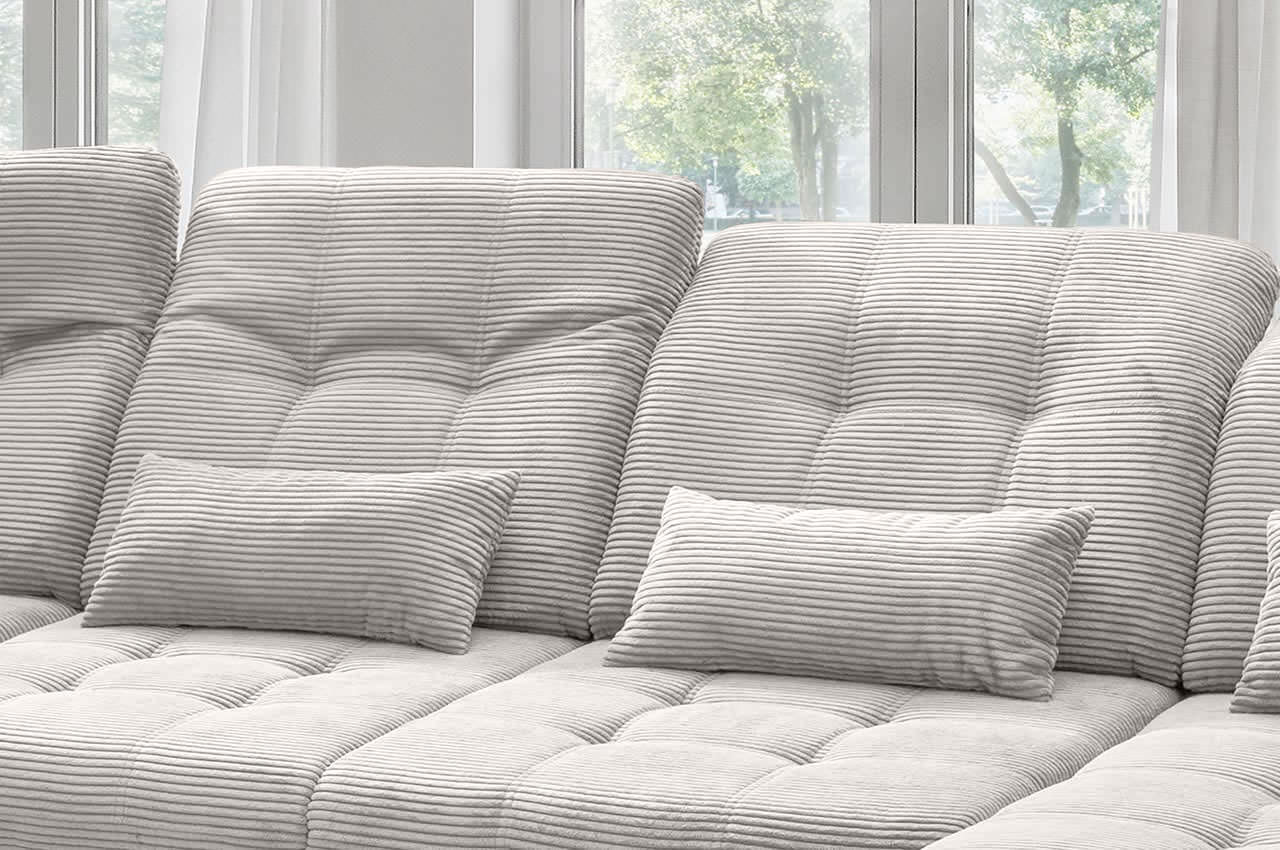 rigatti benformato wohnlandschaft links cordstoff 4802 silber detailbild nierenkissen rigatti benformato wohnlandschaft links cordstoff 4802 silber detailbild nierenkissen