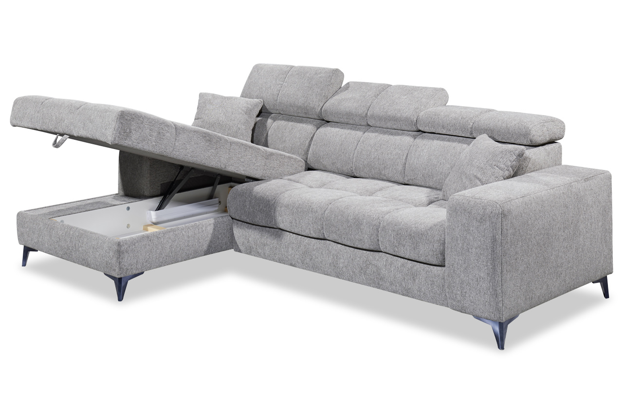 Ecksofa Sydney 2 links Glow 05 Taupe Bettkasten