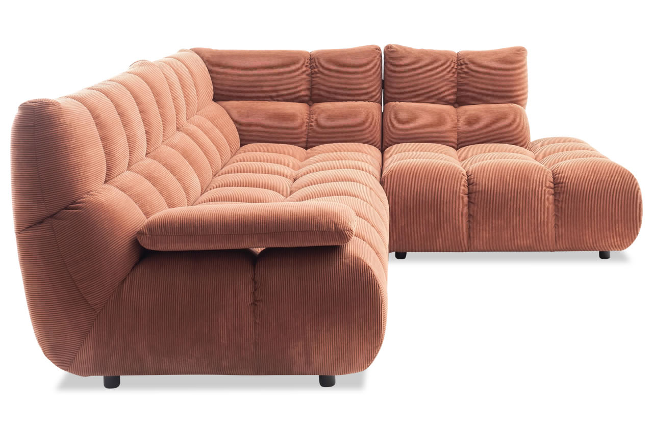 graceland candy ecksofa rechts feincord rusty seitenansicht