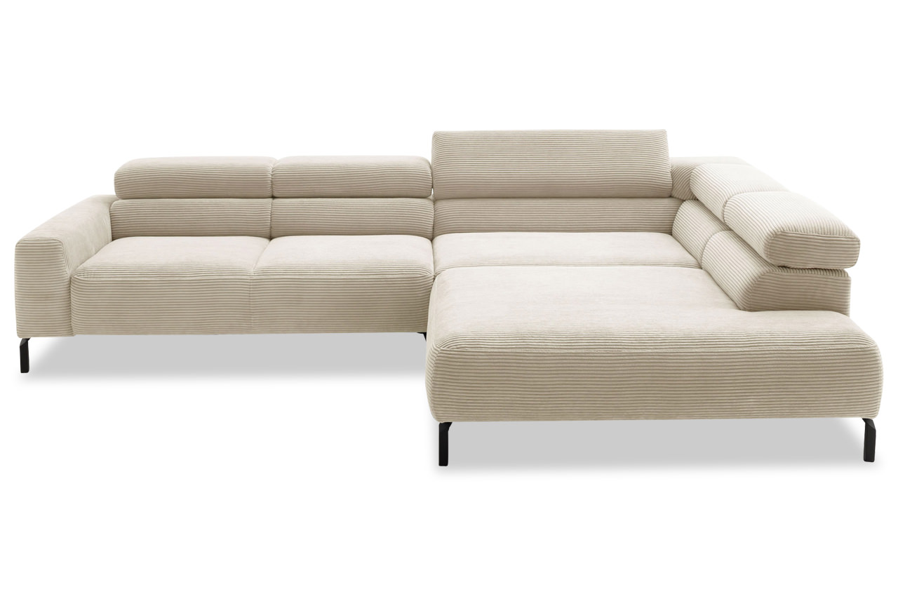 spring candy ecksofa mit ottomane rechts cord nature frontansicht