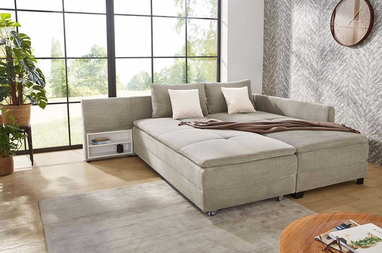 madrid ecksofa rechts modena cord 426 17 greige ambiente funktion 1