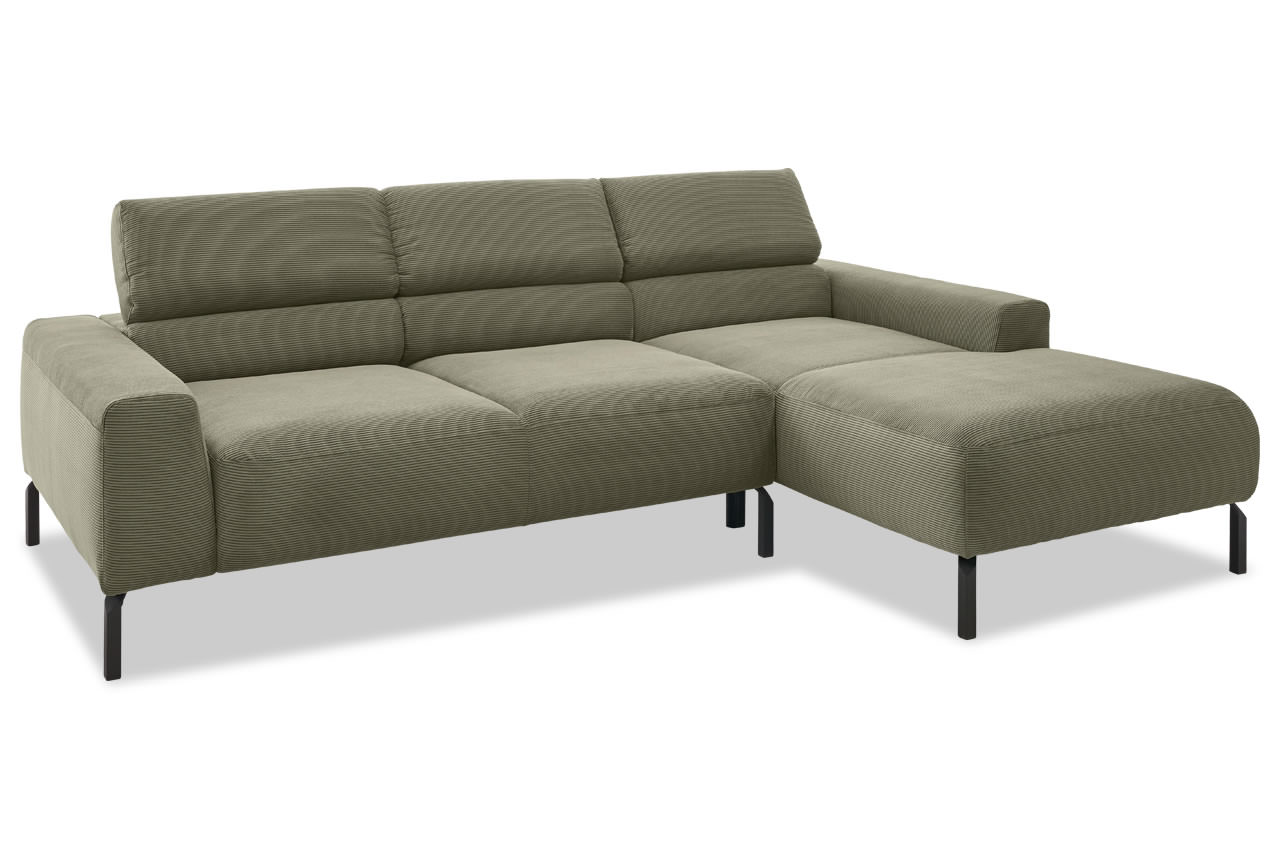spring ecksofa mit recamiere rechts feincord olive
