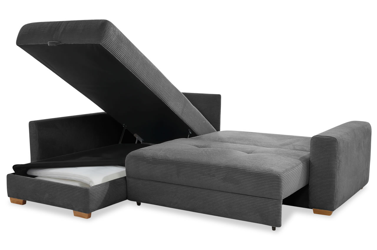sunset ecksofa variante links cord 426 09 grau schlaffunktion und bettkasten sunset ecksofa variante links cord 426 09 grau schlaffunktion und bettkasten