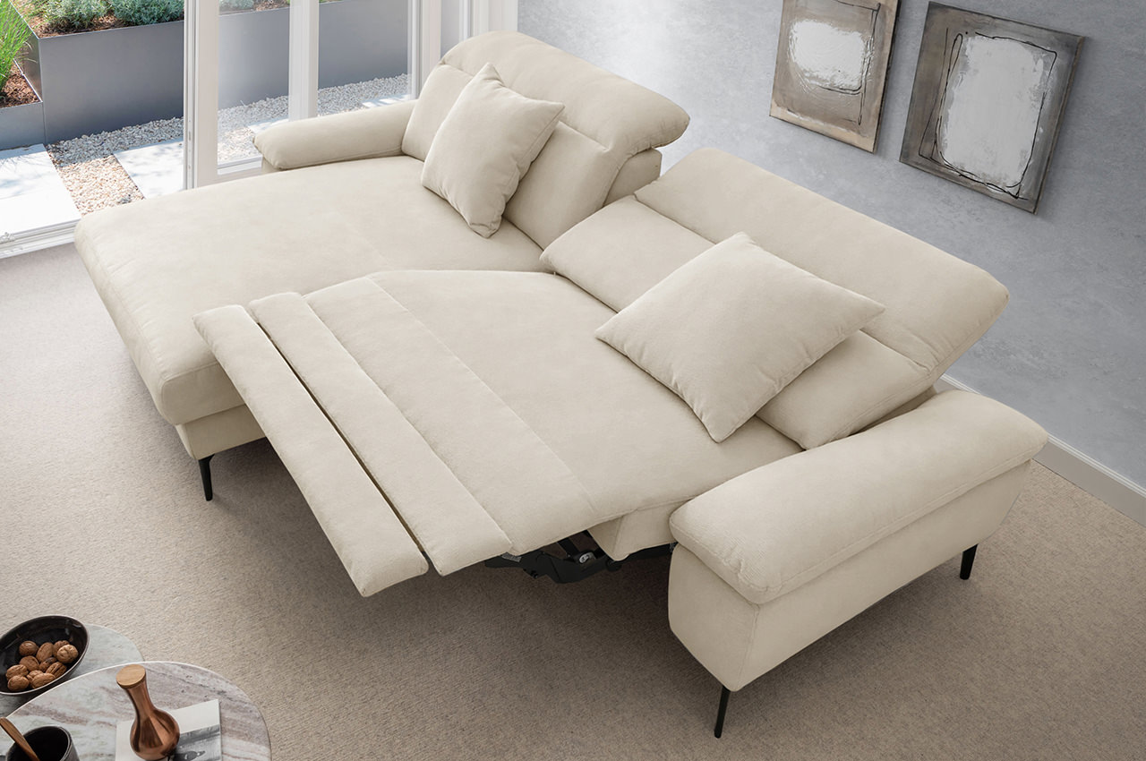 cancelli ecksofa links stoff tonia 750001 creme milieubild relaxfunktion 1