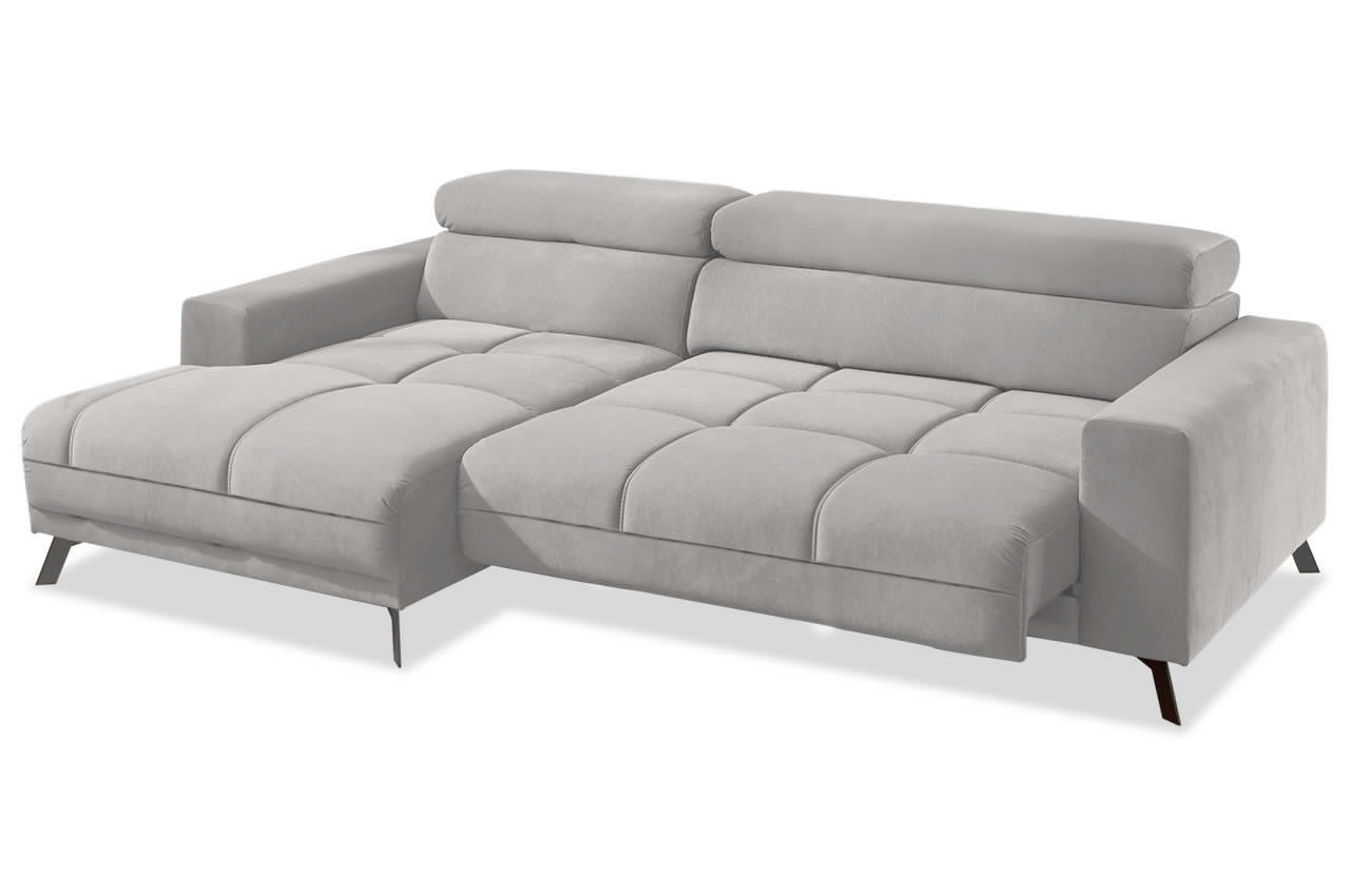 malte ecksofa links stoff rocco 105 grau mit sitztiefenverstellung
