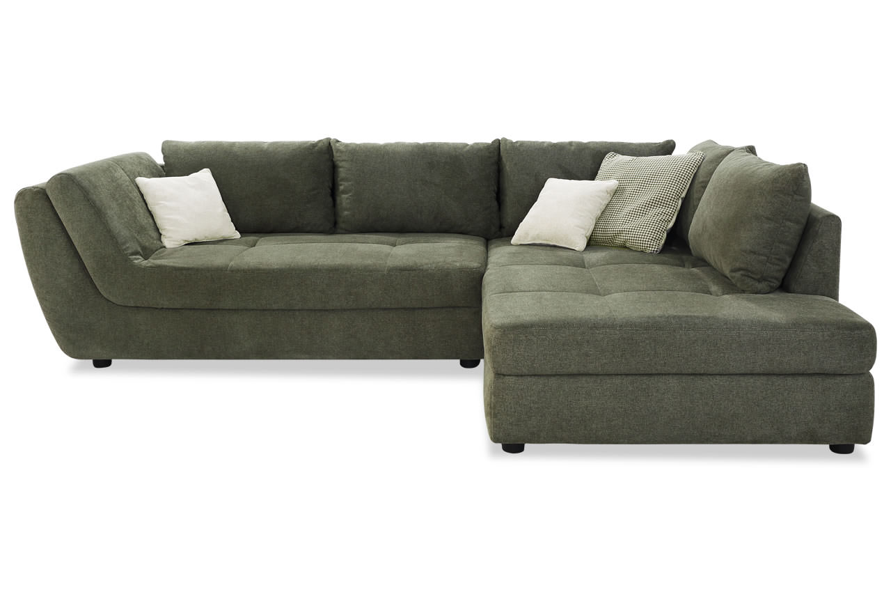 rascasse ecksofa rechts mittelstruktur stoff 430 03 gruen frontansicht