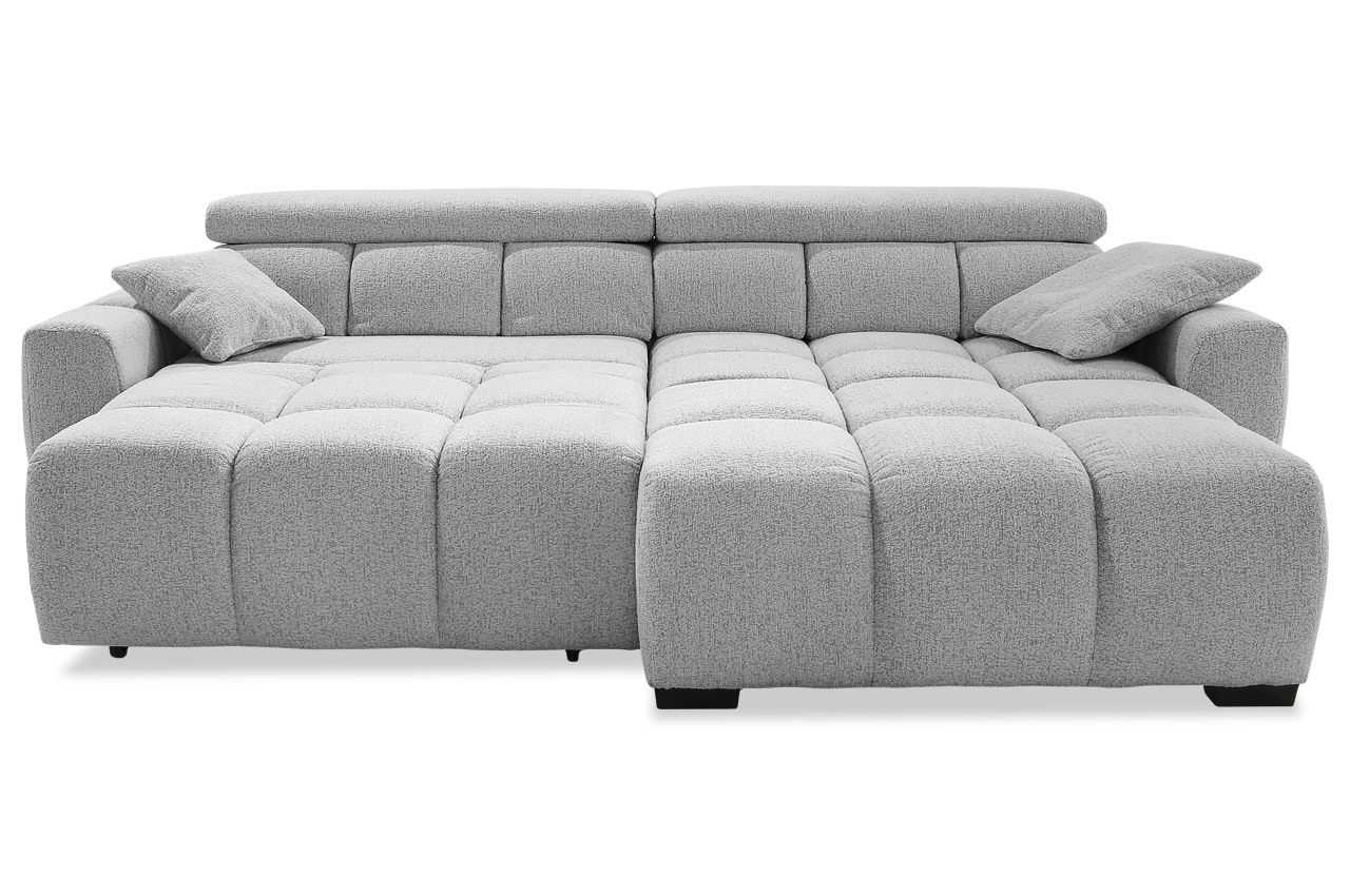 ecksofa lounge rechts 432 19 hellgrau frontansicht mit sitzverstellung