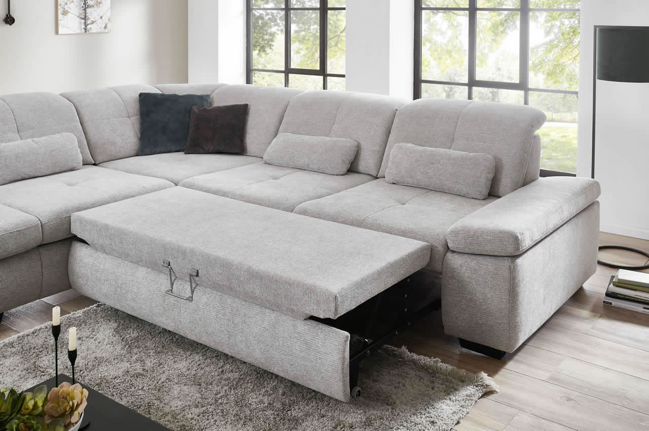 in16012 ecksofa variante links stoff famosa ecru milieubild schlaffunktion detailbild