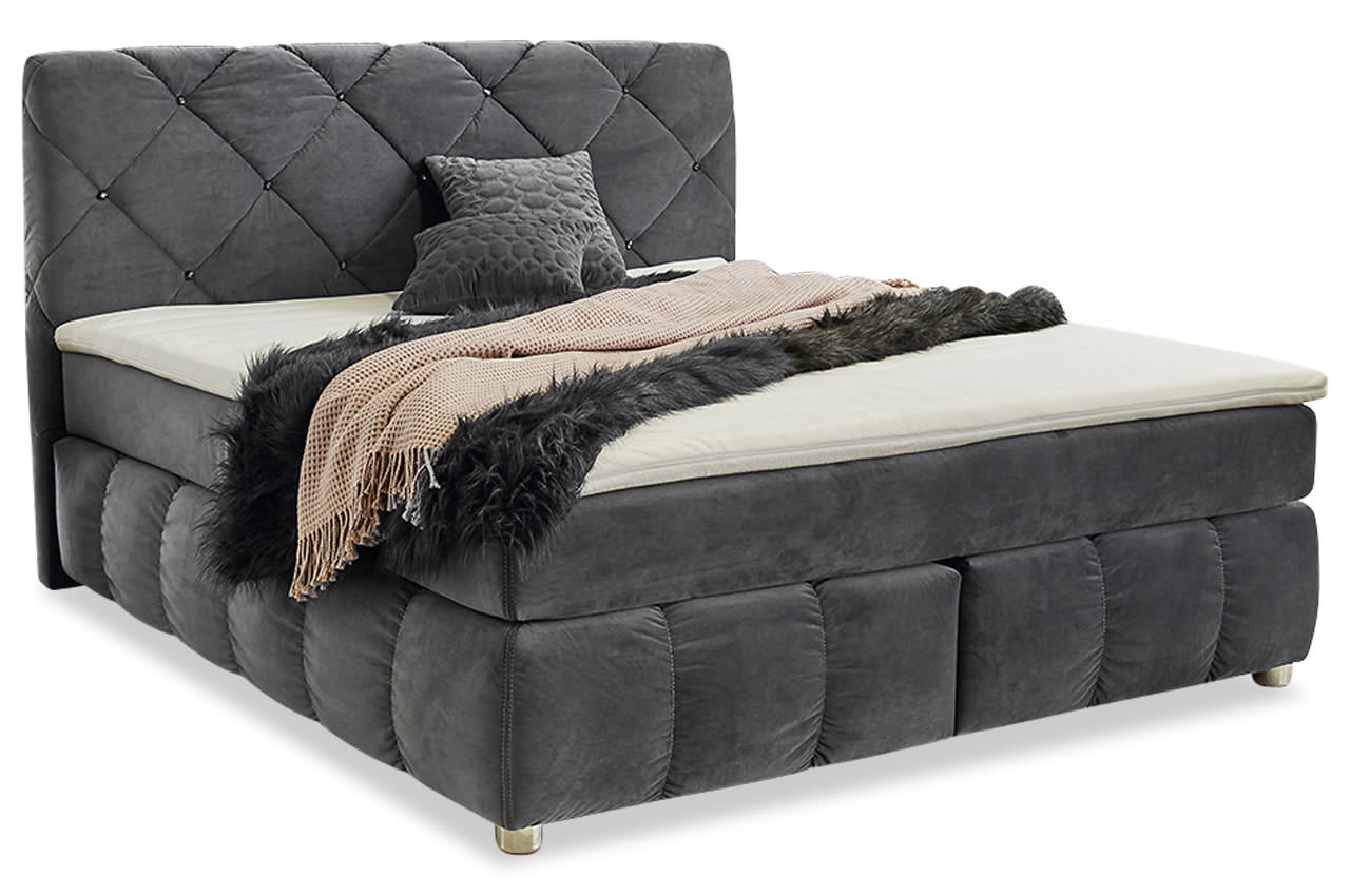 bella boxspringbett 180x200 samtvelour g372 09 grau bella boxspringbett 180x200 samtvelour g372 09 grau
