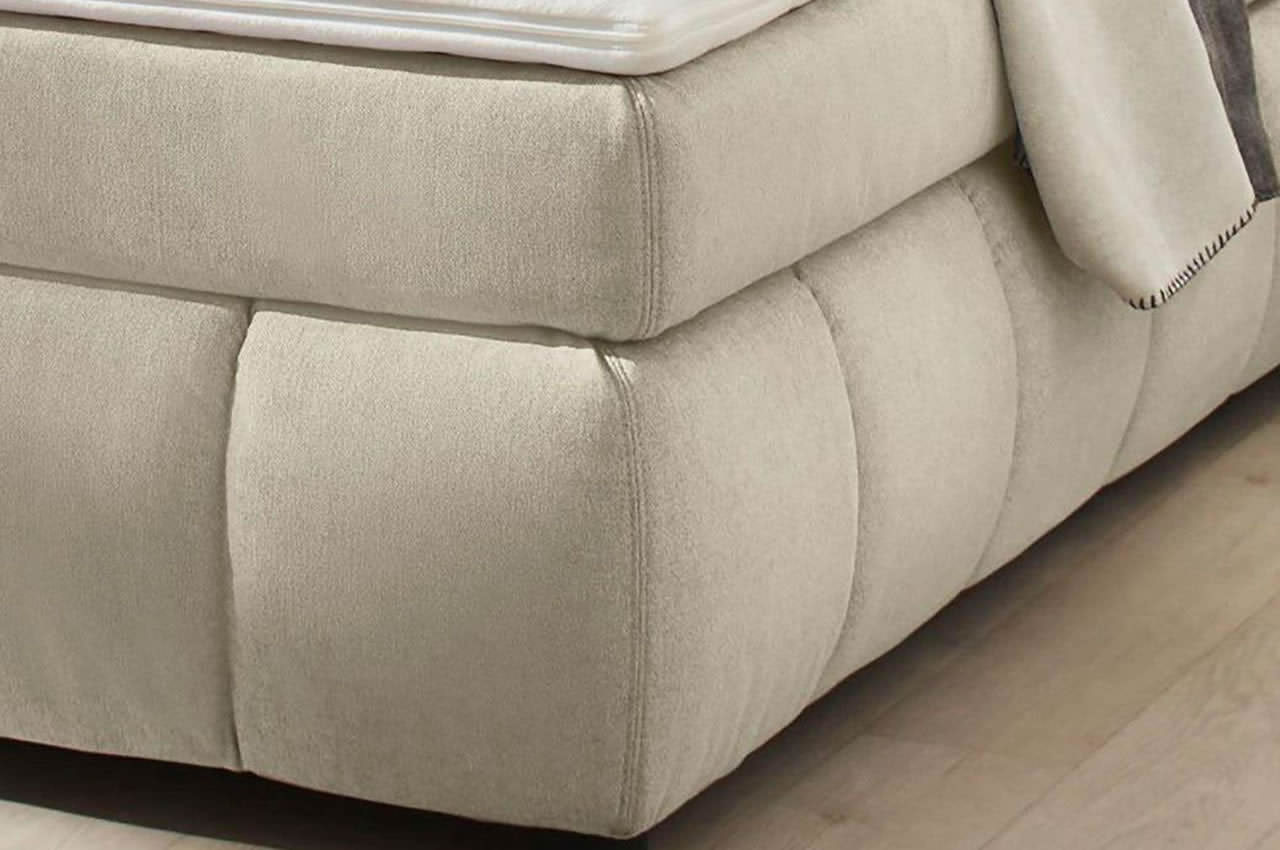 cora boxspringbett 180x200 flachgewebe 438 07 beige detailbild cora boxspringbett 180x200 flachgewebe 438 07 beige detailbild