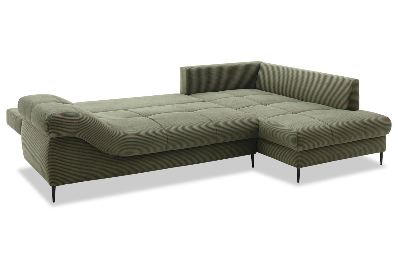 oregon ecksofa rechts cord stripes 8641 gruen schlaffunktion ohne kissen
