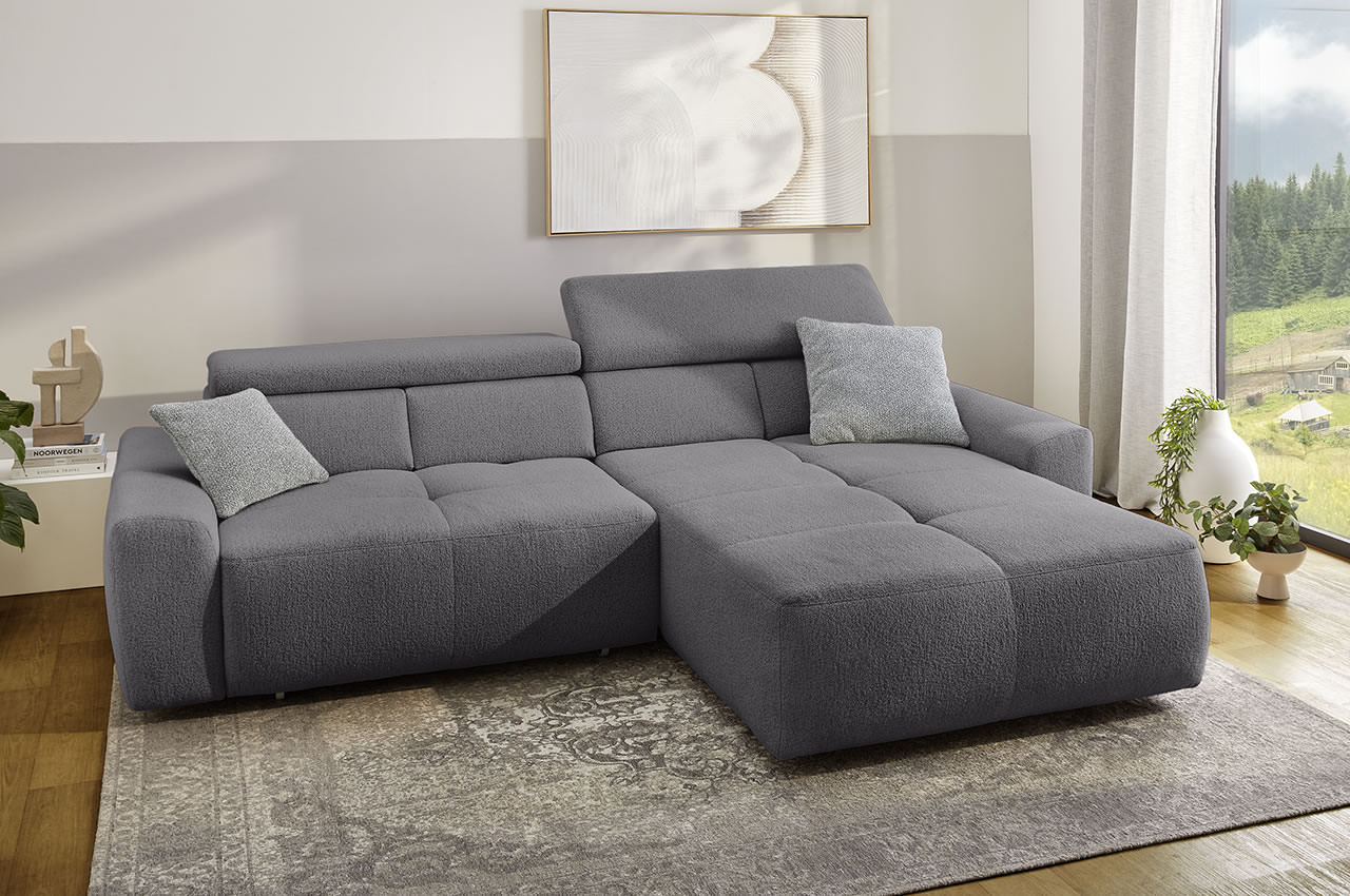 uno ecksofa rechts flachgewebe 432 09 grau milieubild 2
