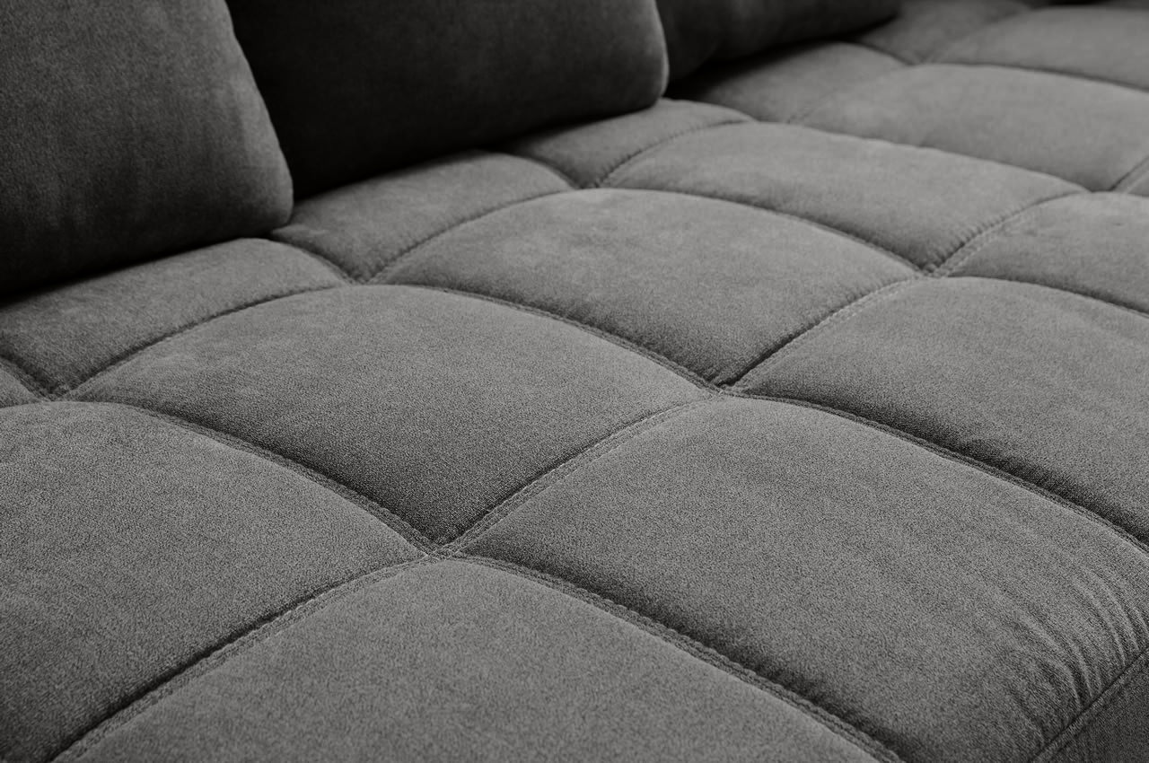 farina ecksofa variante rechts stoff leaf 09 anthrazit detailbild sitzflaeche