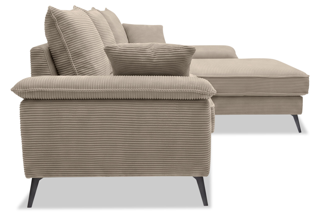 ecksofa montana rechts cord stripes 03 taupe seitenansicht ecksofa montana rechts cord stripes 03 taupe seitenansicht