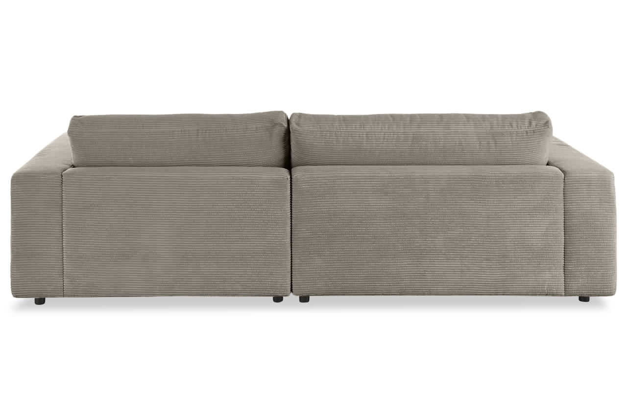 candy high end ecksofa mit longchair rechts cord taupe rueckseite