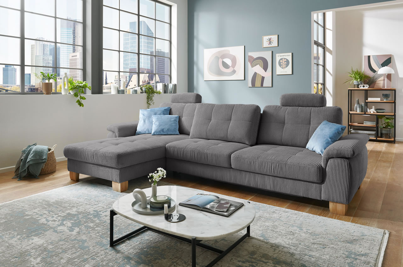 pp la19101 landart ewian ecksofa links cord anthrazit milieu mit sitztiefenverstellung
