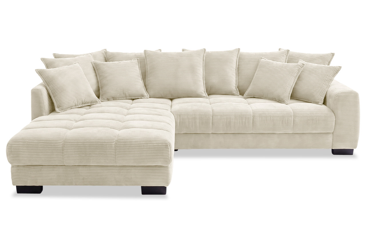 ecksofa estrella links cord stripes 8622 creme frontansicht ecksofa estrella links cord stripes 8622 creme frontansicht