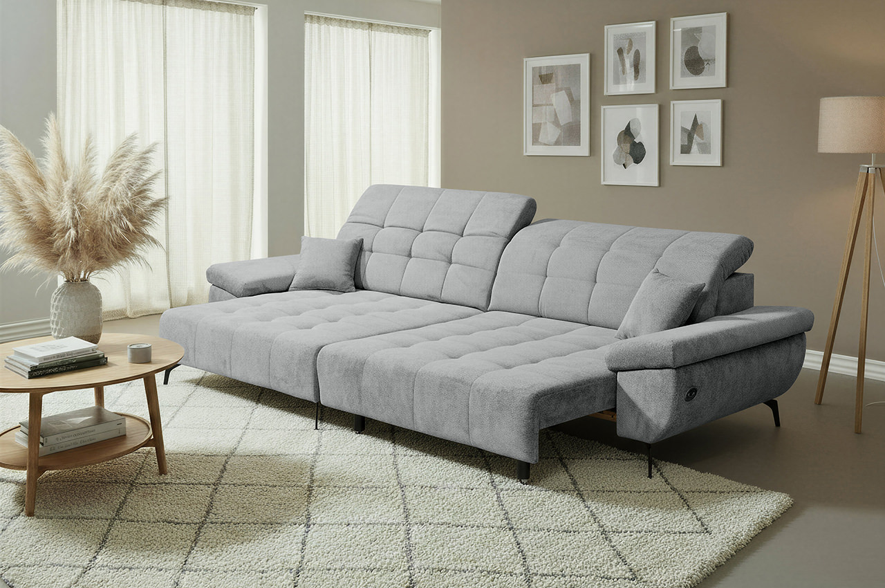 trogir ecksofa links stoff vinci 07 silber milieubild mit schlaffunktion