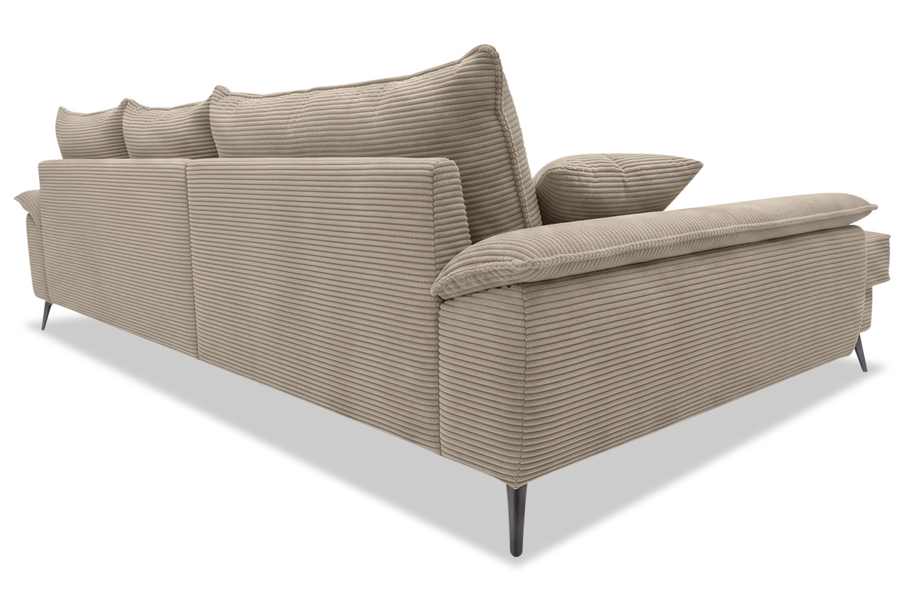 ecksofa montana links cord stripes 03 taupe rueckansicht