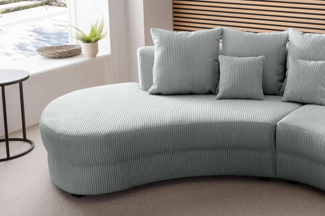 benformato sofa limoncello links cord stoff 4803 aqua detailbild ottomane benformato sofa limoncello links cord stoff 4803 aqua detailbild ottomane