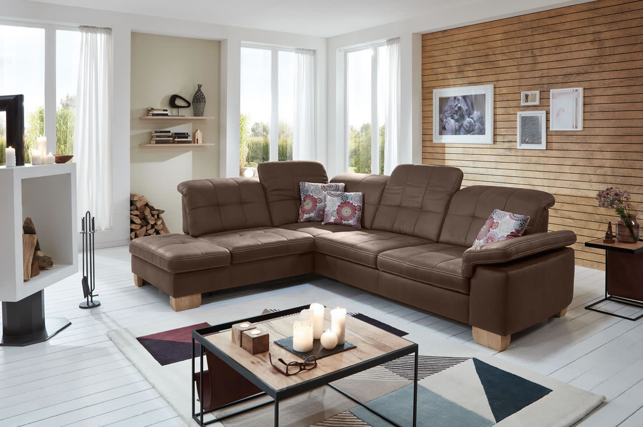 pp la16028 ecksofa links deluxe schoko milieu kopfteilverstellung