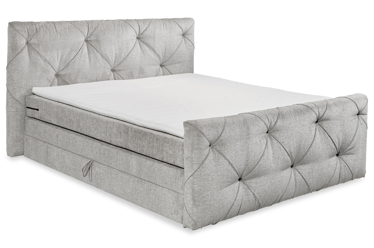 venlo boxspringbett 180x200 stoff tresor 05 silber ohne kissen