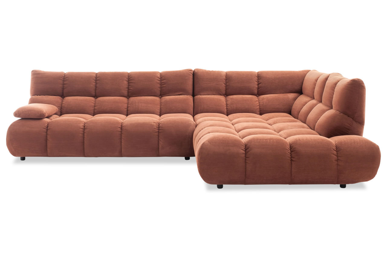 graceland candy ecksofa rechts feincord rusty frontansicht
