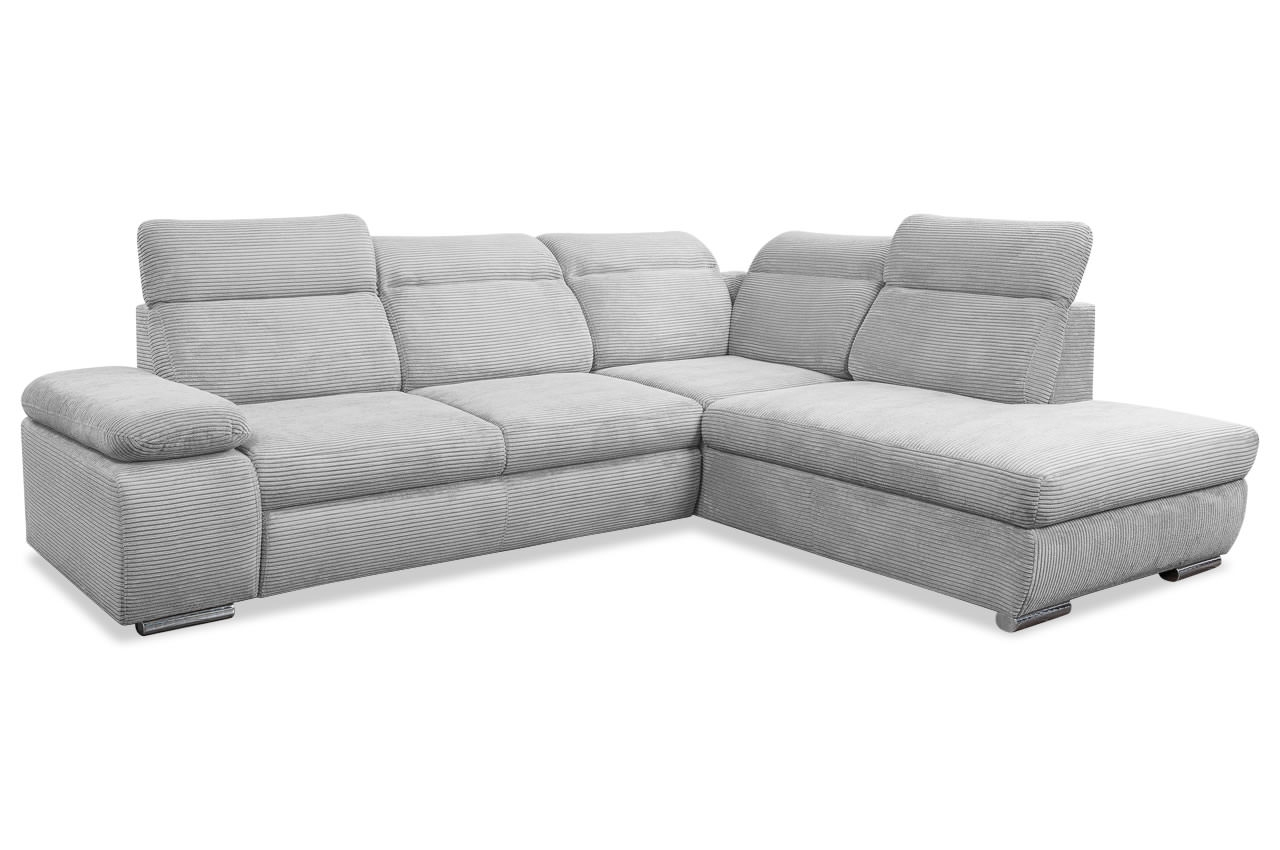alicante ecksofa rechts cord poso 55 hellgrau