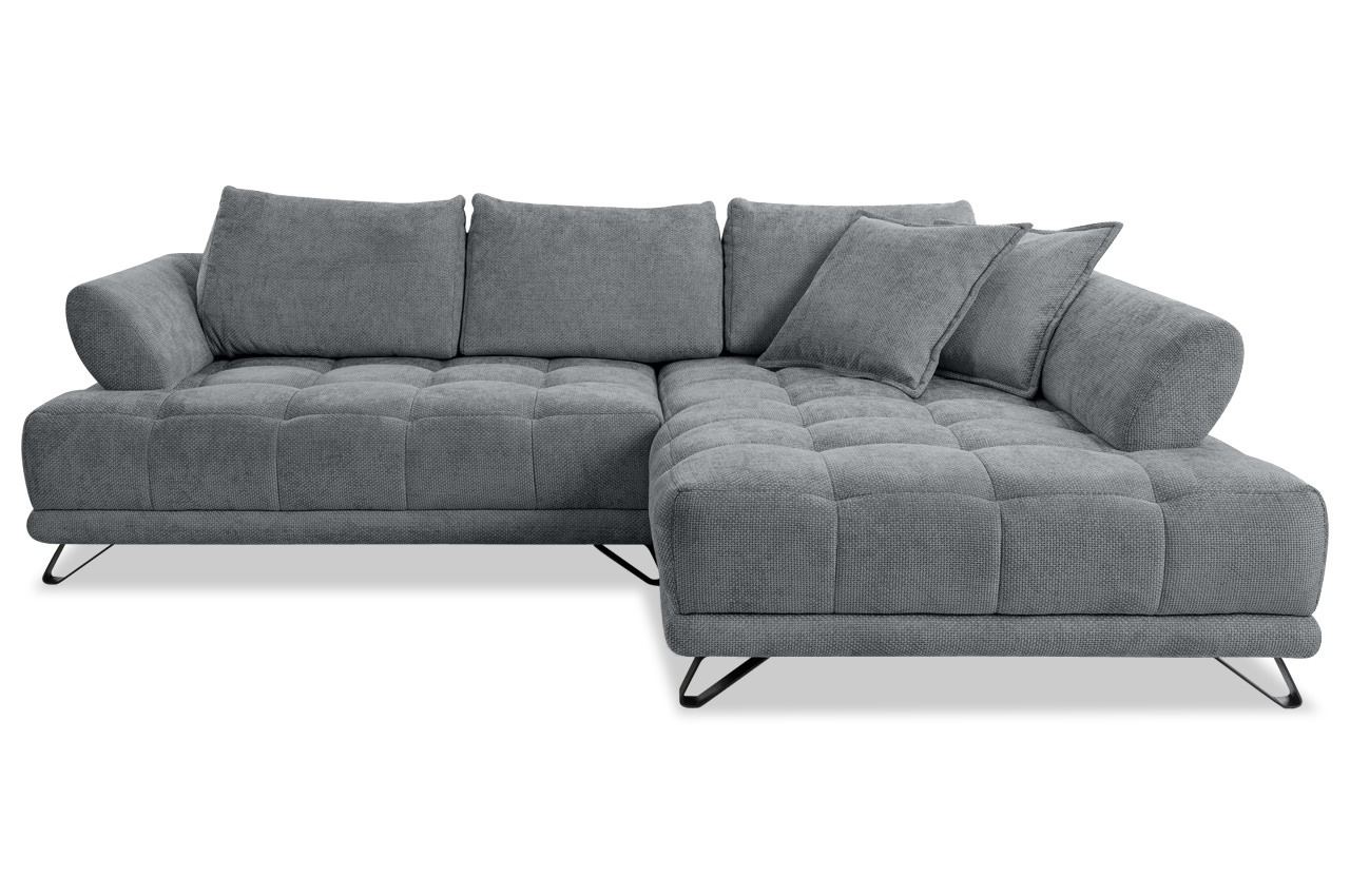 vinci ecksofa rechts stoff flow 17 dunkelgrau frontansicht