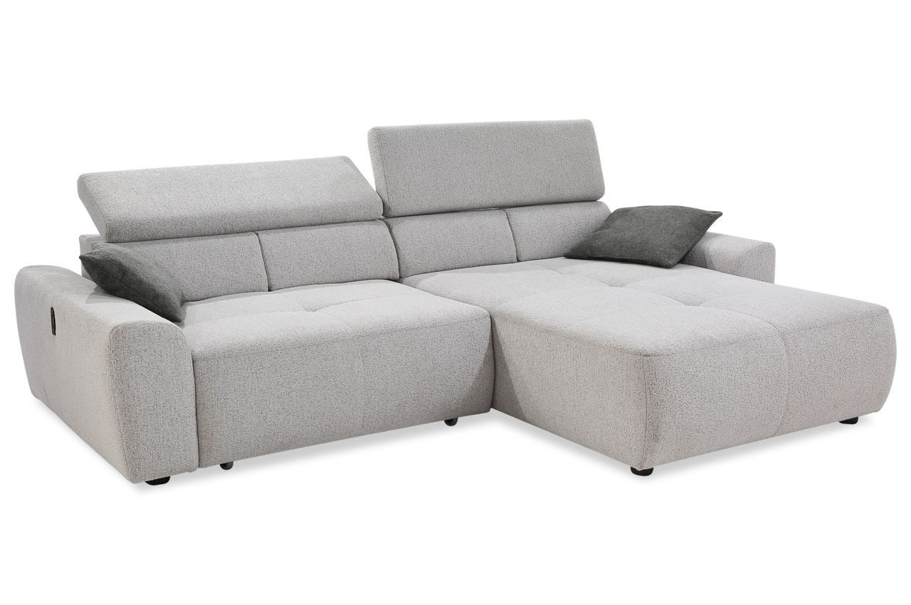uno ecksofa rechts flachgewebe 432 19 hellgrau
