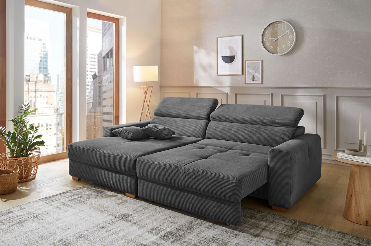 slider ecksofa variante links 426 09 grau milieubild schlaffunktion
