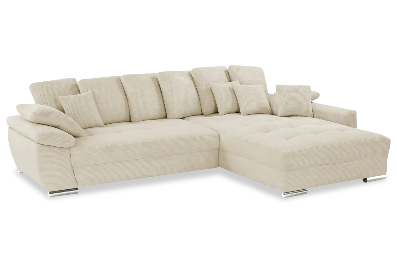 farina ecksofa rechts cordstoff stripes 8622 creme