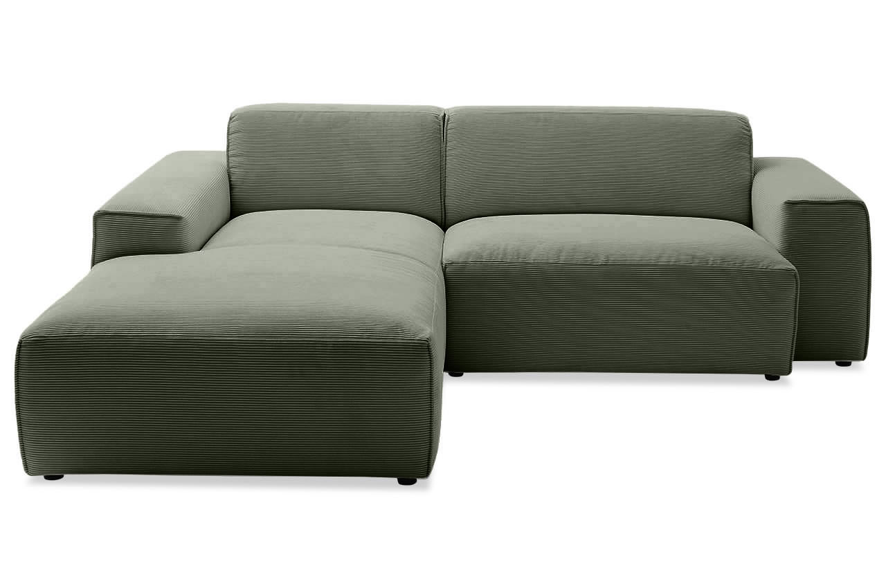 eastport ecksofa 1 5 sitzer variante links feincord oliv frontansicht