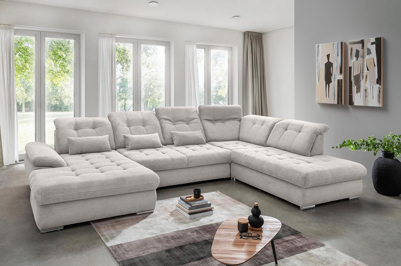 rigatti benformato wohnlandschaft rechts cordstoff 4802 silber milieubild rigatti benformato wohnlandschaft rechts cordstoff 4802 silber milieubild