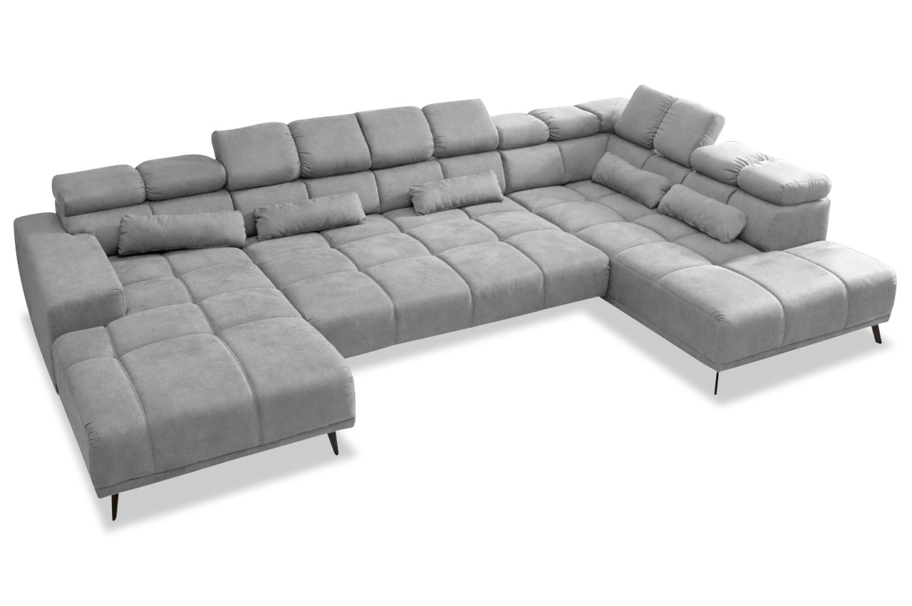 wohnlandschaft speed rechts stoff lino 122 silber mit funktion