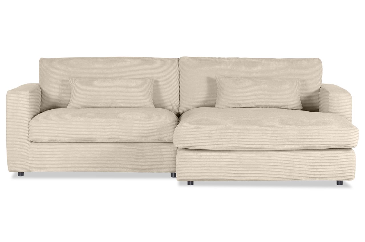 ecksofa lissone rechts cord 336 15 creme frontansicht ecksofa lissone rechts cord 336 15 creme frontansicht