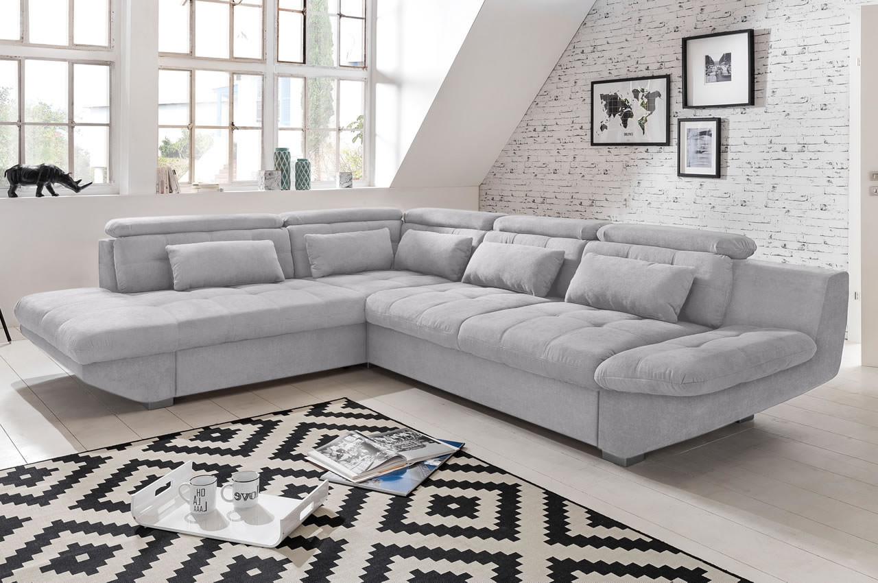 Eternity Ecksofa links Boston F009 Silber Milieu