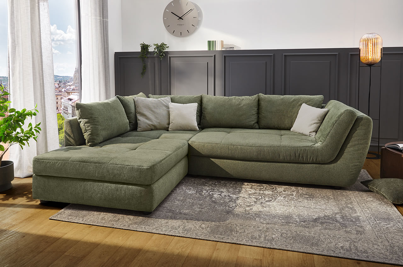 rascasse ecksofa links mittelstruktur stoff 430 03 gruen milieubild