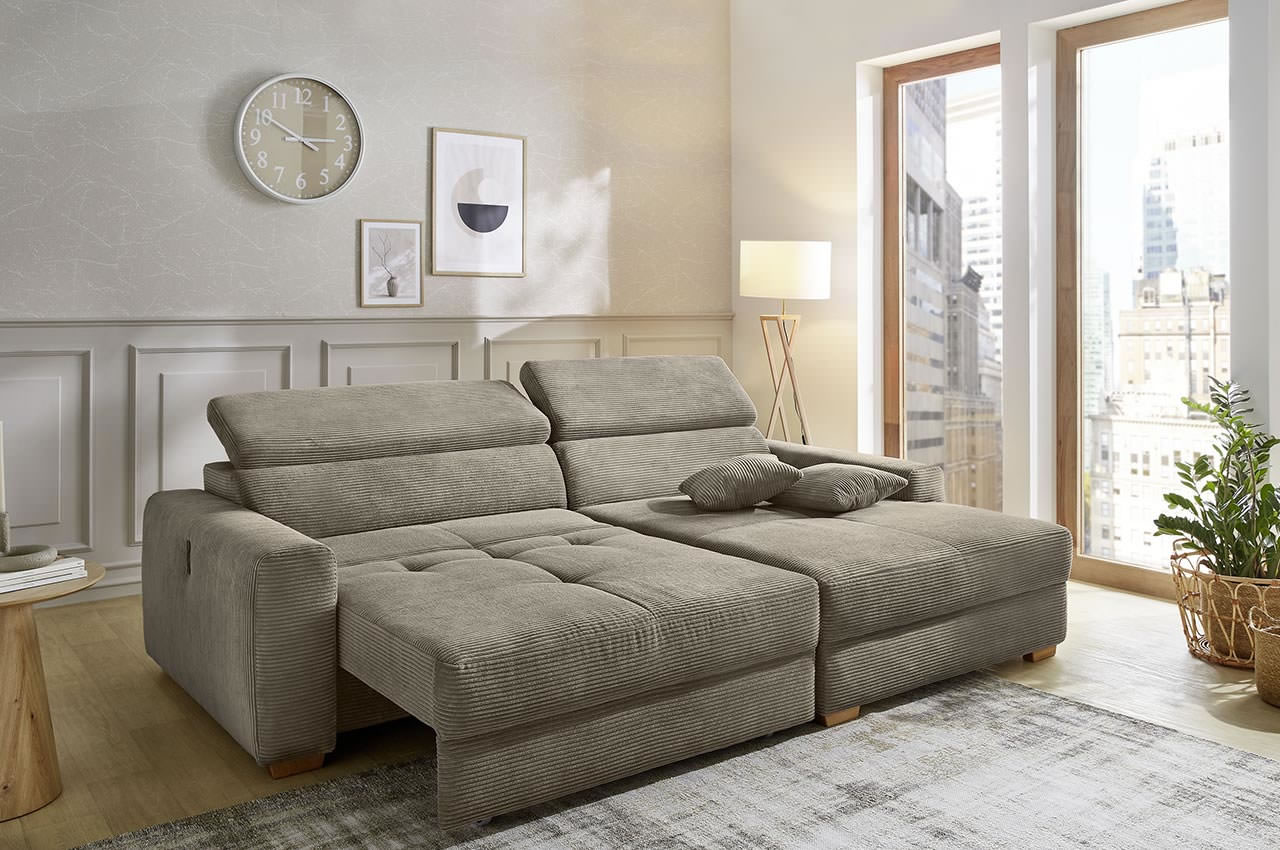 slider ecksofa variante rechts 426 18 taupe milieubild schlaffunktion
