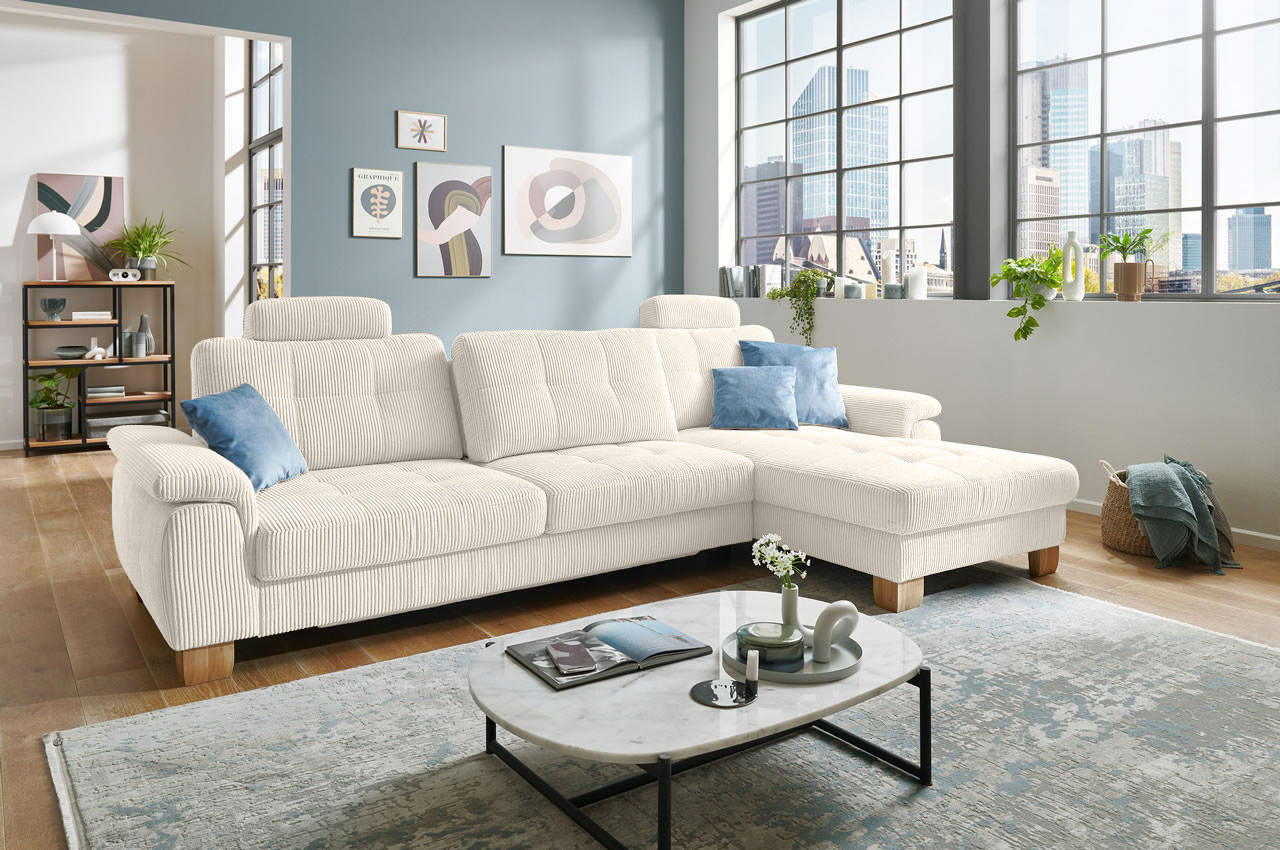 pp la19101 landart ewian ecksofa rechts cord natur milieu mit sitztiefenverstellung