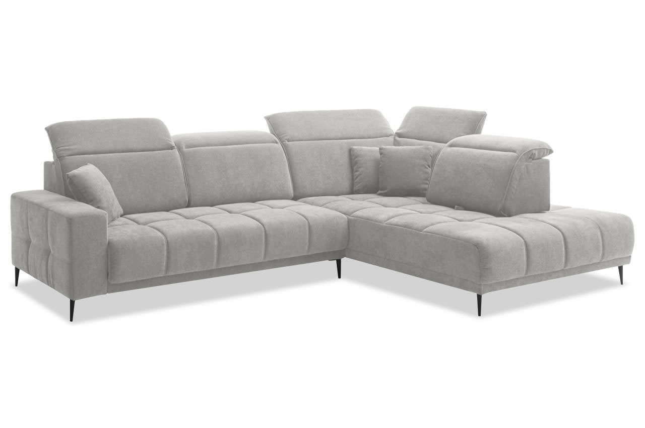 livorno ecksofa mit ottomane rechts aragon 80 silber kopfteilverstellung livorno ecksofa mit ottomane rechts aragon 80 silber kopfteilverstellung