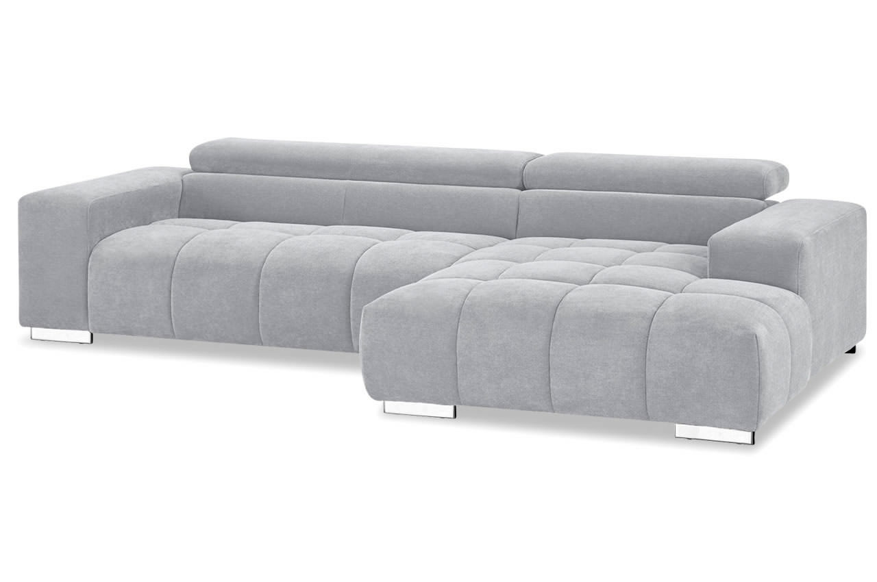 cotta orion ecksofa mit recamiere rechts f009 grau ohne kissen