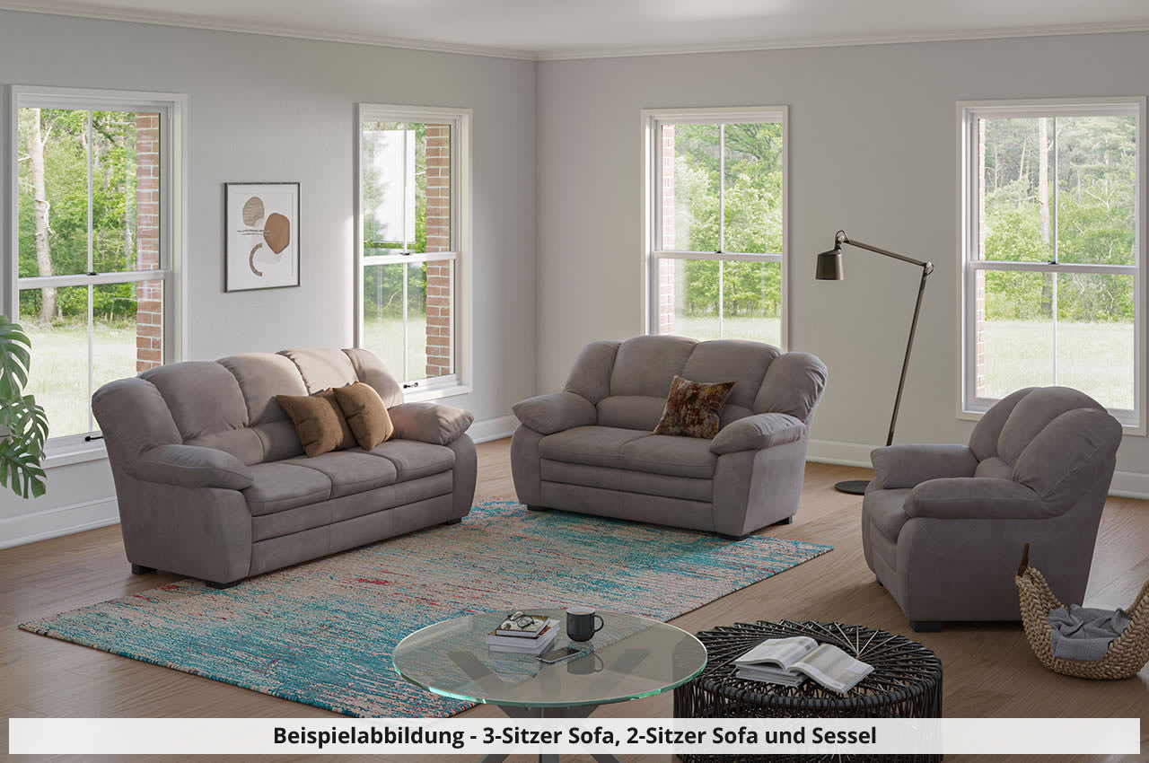 casino 3 er sofa 2 er sofa sessel von cotta stoff new lucca p701 dunkelgrau milieubild text