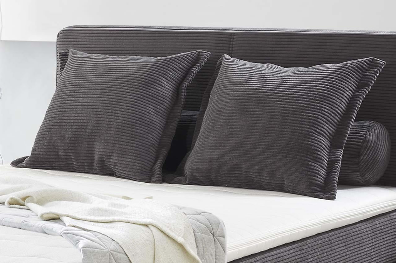 romy boxspringbett 140x200 cord 426 09 grau detailbild kopfteil
