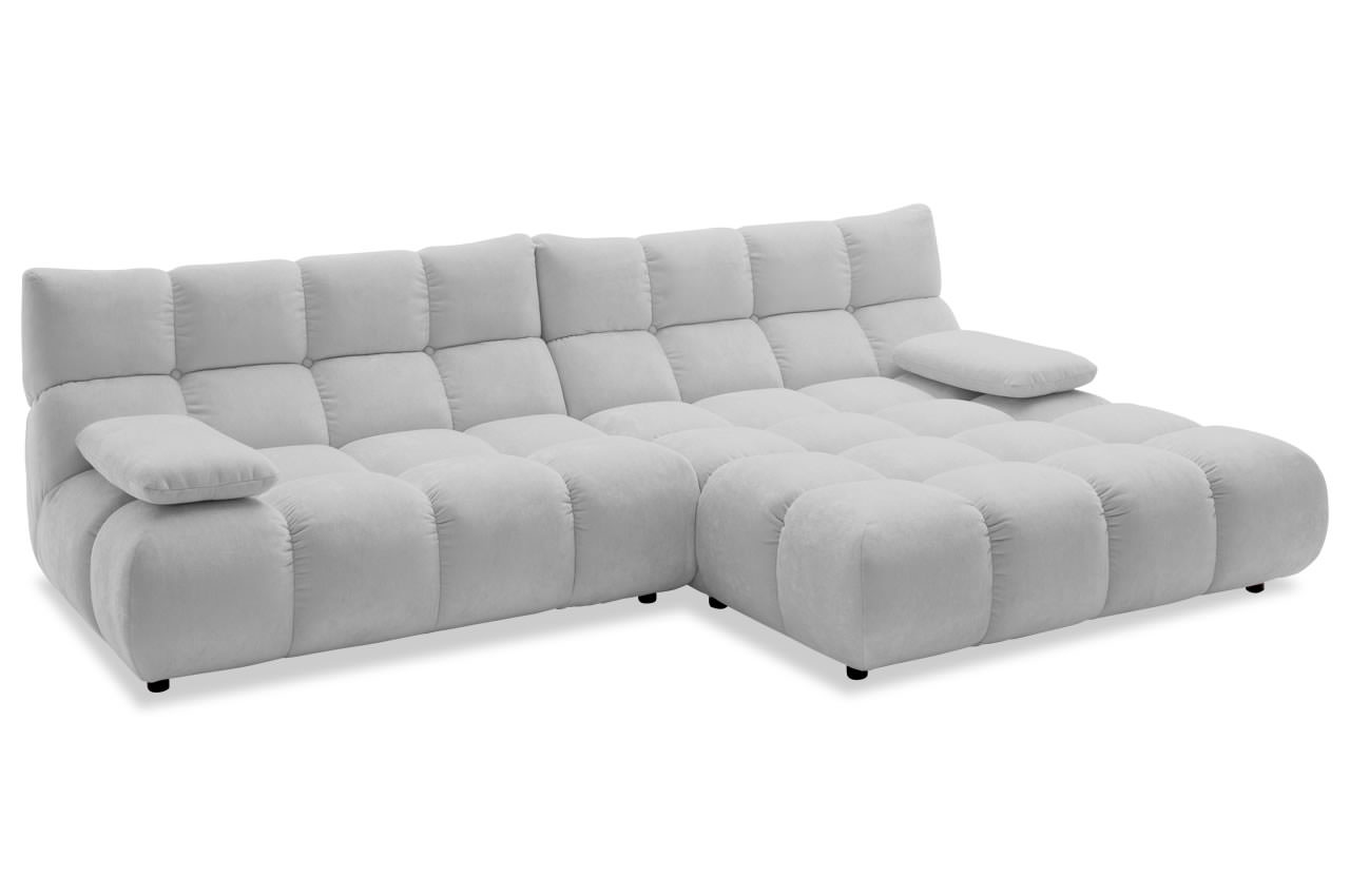 graceland ecksofa mit recamiere rechts roma platin ohne kissen