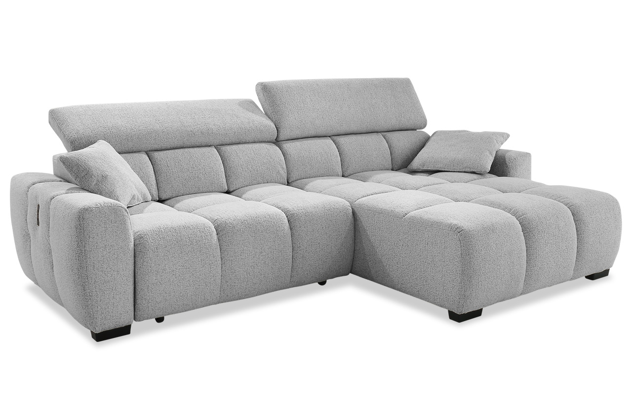 ecksofa lounge rechts 432 19 hellgrau mit kopfteilverstellung