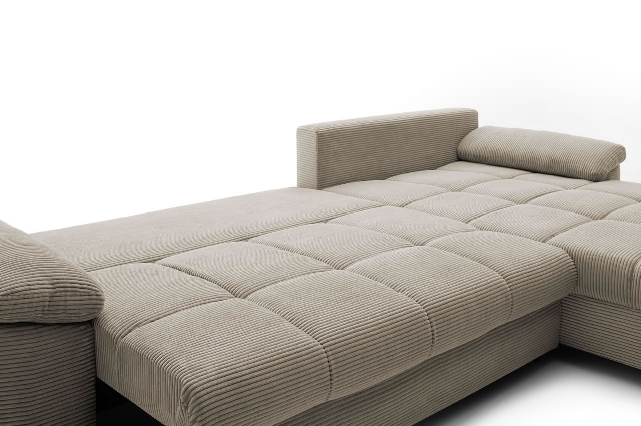 cancun ecksofa rechts cord stripes 03 taupe detailbild schlaffunktion