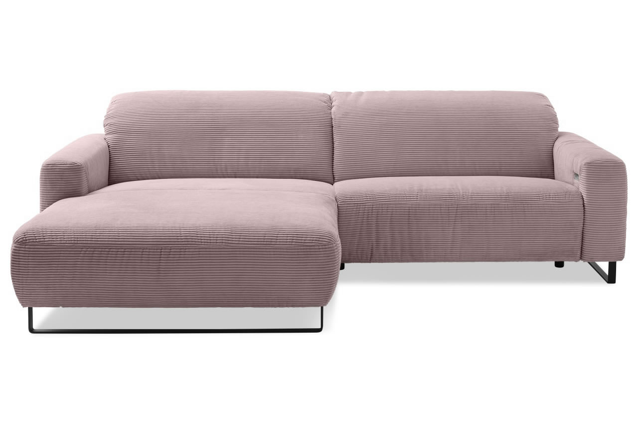 empire ecksofa links cord rosa frontansicht