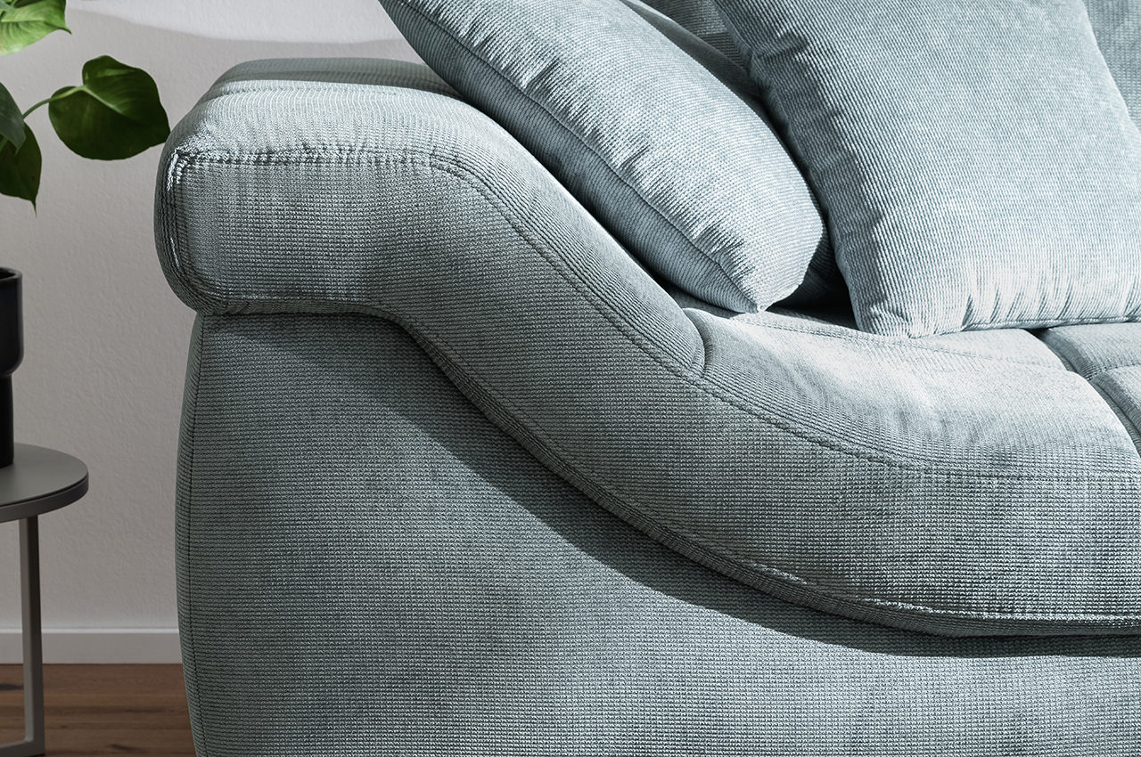 portofino ecksofa rechts dilara 72 blau grau detailbild armlehne