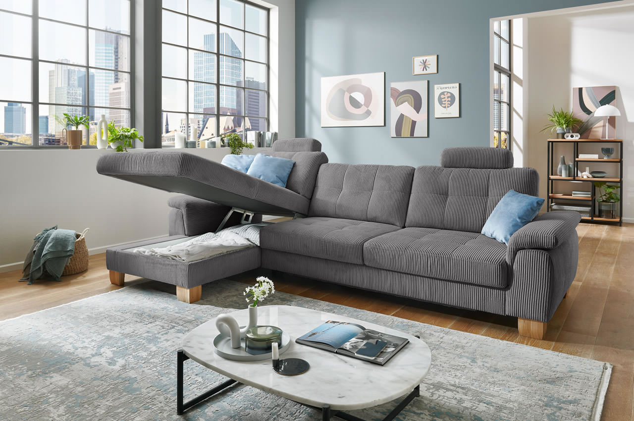 pp la19101 landart ewian ecksofa links cord anthrazit milieu mit bettkasten